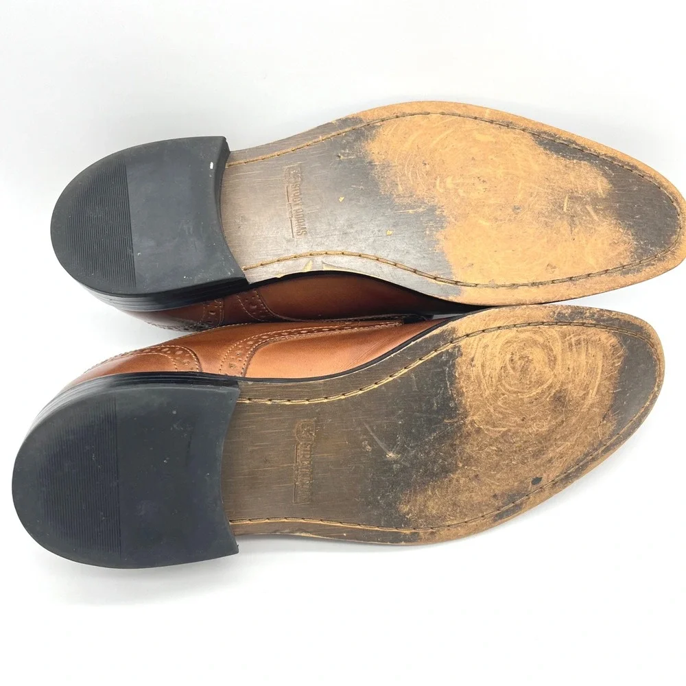 Stacy Adams Mens Brown Leather Cap Toe Oxford Dress Shoes Size 9.5 M 24858‎